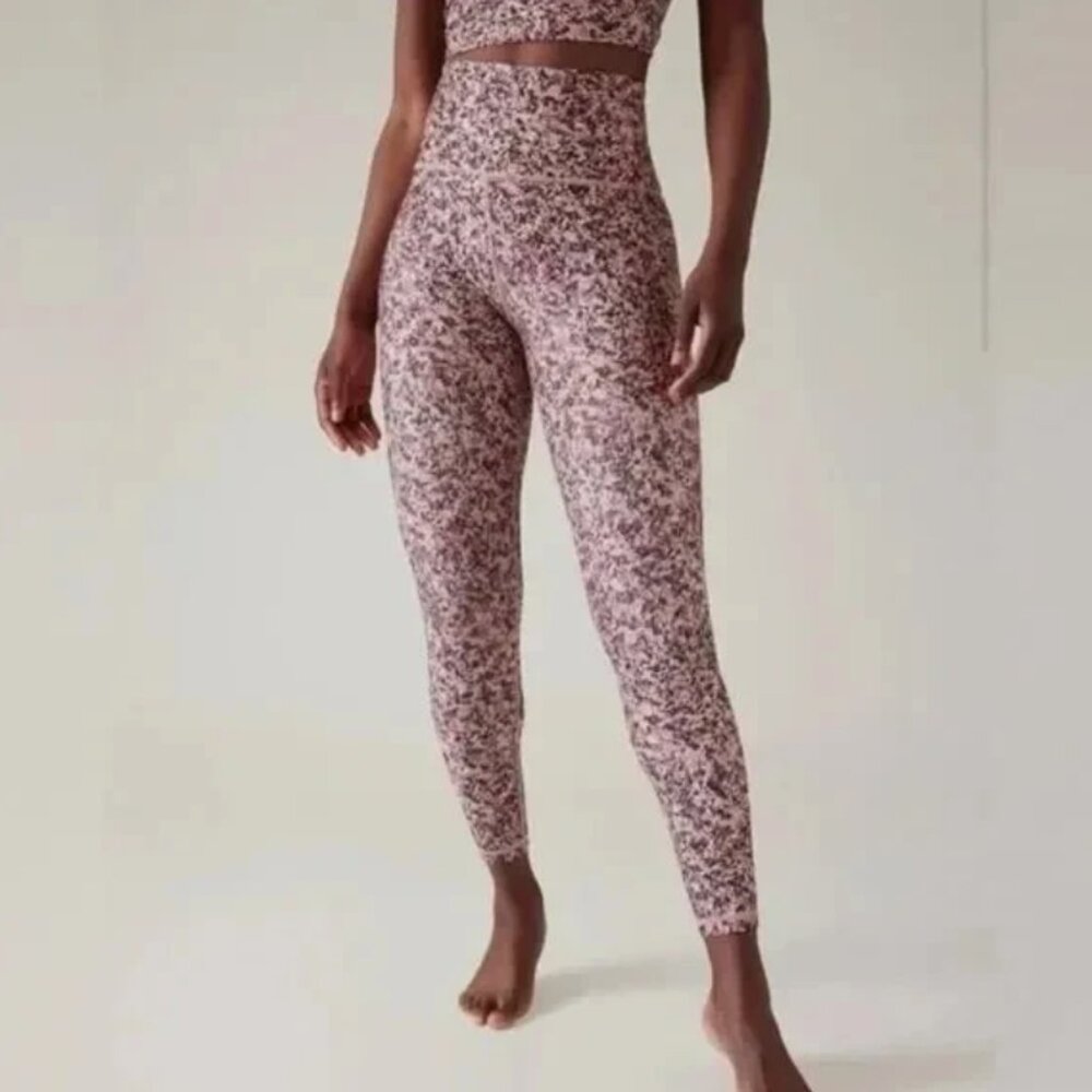 Athleta elation 7/8 tight legging paint texture sunset